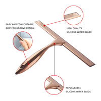 Baru Squeegee kaca baja tahan karat dengan persetujuan CE pembersih kamar mandi portabel emas mawar Kit pembersih jendela untuk penggunaan mandi