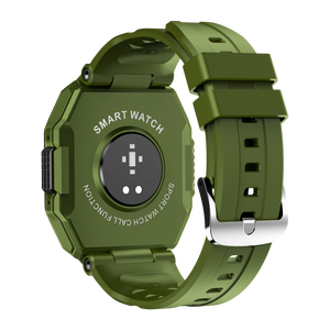 欧美风男士运动健身跟踪手表军绿色智能手表