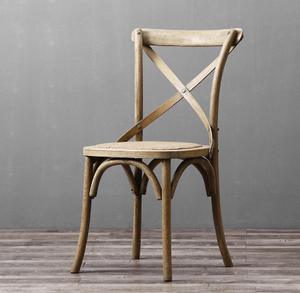 Silla <span class=keywords><strong>de</strong></span> Comedor Apilable <span class=keywords><strong>de</strong></span> <span class=keywords><strong>Madera</strong></span> <span class=keywords><strong>de</strong></span> Abedul Maciza con Diseño Antiguo <span class=keywords><strong>y</strong></span> Respaldo en Cruz para Eventos, Bodas <span class=keywords><strong>y</strong></span> Uso Doméstico - Product Image 4
