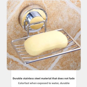 Support mural <span class=keywords><strong>de</strong></span> rangement pour savon en acier inoxydable sans perçage avec ventouse et drainage pour salle <span class=keywords><strong>de</strong></span> bain – Vente en gros - Product Image 2