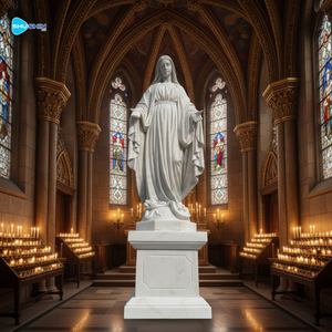 Escultura de Mármol Hecha a Mano, Estatua de <span class=keywords><strong>la</strong></span> Inmaculada Concepción de <span class=keywords><strong>la</strong></span> Virgen María, Figura Religiosa de Tamaño Real para Sala de Estar Interior - Product Image 1