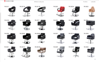 Fauteuil de barbier hydraulique en cuir PVC marron inclinable, réglable en hauteur avec base dorée pour salon de coiffure