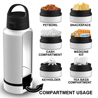 Tasse de bureau isotherme de luxe à double paroi en acier inoxydable avec logo personnalisé du fabricant, poignée et boîte de rangement alimentaire