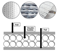 Film à bulles d'air imperméable double face en PE et aluminium pour rouleau avec isolation thermique et réflexion thermique Aluminium Foil
