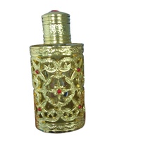 Flacon de parfum en verre de Turquie en gros 2017 avec revêtement métallique et bâtonnet en verre