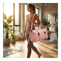 Sac de voyage rose pastel de style japonais, multi-poches, léger, avec bandoulière réglable, idéal pour l'école, l'université, le collège, style simple