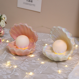 Pearl Seashell Night Light Ornament Jewelry Tray <b>Small</b> <b>Fish</b> <b>Tank</b> Decoration - Product Image 3