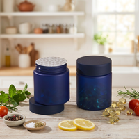 Botol PET Biru Matte Mulut Lebar 120ml 150ml Tutup Tekan Sekrup Anti Anak Wadah Penyimpanan Kosmetik Pil Kosong