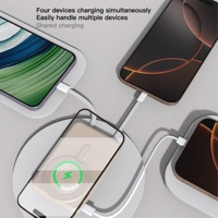 Chargeur filaire 22,5 W, batterie externe sans fil rapide 3-en-1 15 W avec écran LED et support en alliage d'aluminium pour téléphones et montres