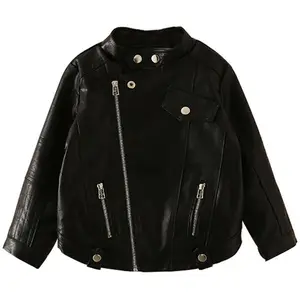 Venta al por mayor de los niños Boutique de <span class=keywords><strong>ropa</strong></span> para niños otoño chica Biker chaqueta de cuero del proveedor de China - Product Image 1