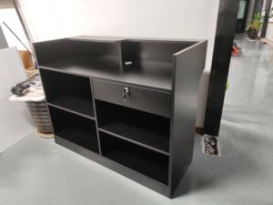 Fabriek Custom 120X50X110Cm Mdf Board Check Out Balie Supermarkt Kassier Bureau - Product Image 5