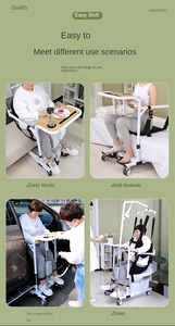 Chaise de transfert hydraulique pour soins aux personnes âgées et handicapées Dispositif de mobilité élévateur de fauteuil roulant manuel et électrique Walker et Rollator - Product Image 2