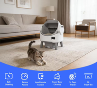 Bac à litière pour chat à nettoyage automatique, conception ouverte avec capteurs de sécurité et protection anti-pincement pour les maisons multi-chats