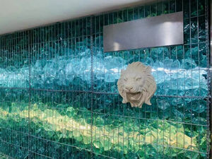 Dalles de marbre bleu naturel de luxe, pierre polie, onyx, agate pour décorations, aspect exceptionnel - Product Image 1