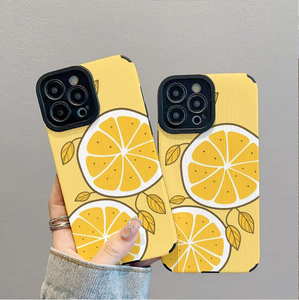 Nouvelle <span class=keywords><strong>coque</strong></span> de téléphone portable en cuir artificiel TPU avec impression de feuilles de <span class=keywords><strong>citron</strong></span> jaune pour <span class=keywords><strong>iPhone</strong></span> X Xr <span class=keywords><strong>11</strong></span> 12 13 14 15 16 17 18 Pro Max - Product Image 2