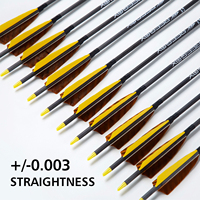 Flèches en fibre de carbone avec une caractéristique de dinde de 4 pouces 6.2mm ID pour la chasse Flèches de chasse à l'arc classique