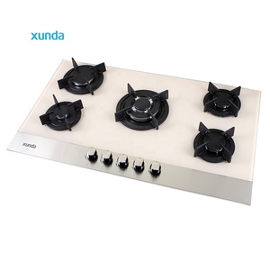 Fornello a Gas Xunda con 5 Bruciatori, Piano Cottura in Vetro Temperato Bianco Multifunzione, Fornello a Gas Integrato a 5 Fuochi - Product Image 3