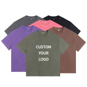 T-shirt Homme Style Américain Été 2025 Qualité Supérieure 100% Coton Tissé Blanc Uni Coupe Ample Personnalisable Décontracté Streetwear - Product Image 4