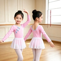 Justaucorps de ballet pour filles à manches longues, style chinois, avec boutons grenouille, pour la pratique de la danse, la scène et les récitals