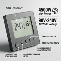 Thermostat numérique mural K1 à économie d'énergie 3A haute puissance pour chauffage électrique au sol et liaison chaudière à eau ECO Hôtel Maison