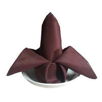 Serviette de table en polyester marron, aspect lin, 100% tissu, pour hôtel, mariage, événementiel, restauration, vente en gros, réutilisable, décoration intérieure, cadeau