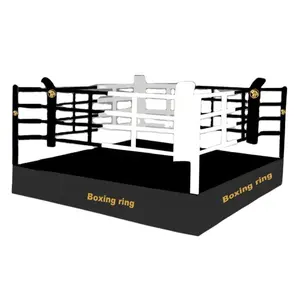 Anneau de boxe surélevé MMA avec logo personnalisé professionnel, standard international, anneau de lutte à vendre