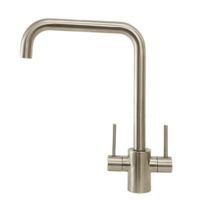 Robinet de lavabo à double levier en acier inoxydable SS 304, mélangeur d'eau chaude et froide ZY-K108L