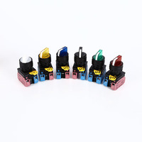 Interrupteurs à bouton-poussoir éclairés par LED HABOO IP65 étanches 22 mm, à maintien momentané, sélecteur rotatif 3 voies, bouton rotatif 1NO 1NC 2NO