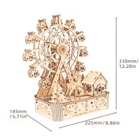 Rompecabezas Mecánico 3D de Madera con Diseño Personalizado, Modelo Giratorio de Rueda de la Fortuna Navideña, Recuerdo de la Feria de Invierno