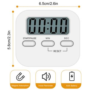 Minuteries d'étude avec alarme, minuteur de cuisine numérique magnétique électronique pour la cuisson et la pâtisserie - Product Image 6