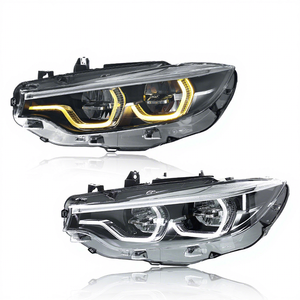 Phare LED Auto Ikon Style V2 pour Série 4 F32 F80 F82 2014-2020, nouveau, 6000K, tricolore jaune/blanc/ambre, DRL LED 6000 lm - Product Image 2