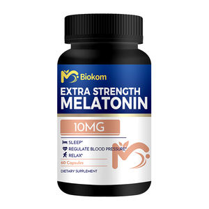 Biokom OEM Marque privée Extra Fort <span class=keywords><strong>Mélatonine</strong></span> 10mg Action rapide Soutien du sommeil Complément alimentaire Aide au sommeil <span class=keywords><strong>Mélatonine</strong></span> Capsules - Product Image 1