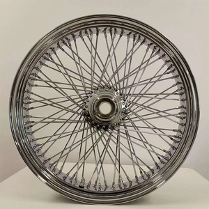 哈雷18英寸定制铝制摩托车轮辋全铬80辐条摩托车车轮 - Product Image 2