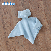Mimixiong Vente Chaude Doudou Bébé 100% Coton Mignon Peluche Tête d'Animal Éléphant Doudou Bébé Jouet Tricoté Couverture de Sécurité