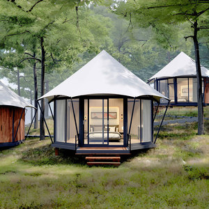 Luxury Canvas Glamping <b>Tents</b> With Bathroom Waterproof Design for Family Resorts Hotels and Rainforest Outdoor Use H23 Our Produc - Product Image 3