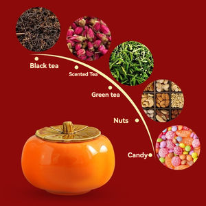 Persimmon Ceramic Tea Jar with Lid Eco-Friendly Custom Logo Wedding Candy <b>Gift</b> <b>Box</b> - Product Image 2