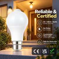 Ampoule LED à détecteur de mouvement PIR 12W B22, 230V 1150LM 2700K 6500K, allumage/extinction automatique, sans scintillement, CE UKCA RoHS, éclairage domestique, directement de l'usine