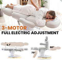 Table de soin esthétique professionnelle électrique réglable en hauteur avec lumière LED, pour spa, soins du visage, table médicale CE ISO