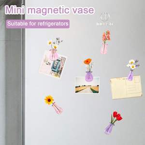 Mini Vase Magnets 6Pack Eco-Friendly Durable Polyresin Cute 3D Shape Magnetic Fridge Decor for Office <b>Locker</b> - Product Image 3