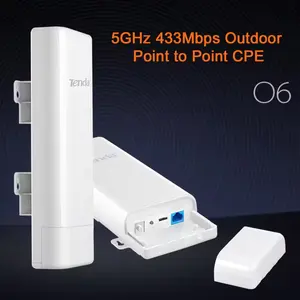 Tenda O6 10KM 5GHz 11ac 433Mbps Outdoor CPE Wireless WiFi Repeater Extender Router AP Access Point WiFi Bridge With POE Adapter