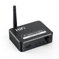 BT 5.0 alıcı U Disk dijital Analog ses dönüştürücü Spdif Fiber optik için 3.5MM AUX 2 RCA araç kiti amplifikatör hoparlör