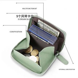 Women Travel Luxury Genuine Leather Accordion <b>Wallet</b> With Zipper Slim Minimalist Rfid Blocking <b>Card</b> <b>Holder</b> <b>Wallet</b> - Product Image 6
