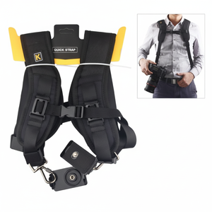 Harnais double appareil photo K&F Concept en nylon, style utilitaire professionnel pour accessoires de photographie reflex numérique - Product Image 1