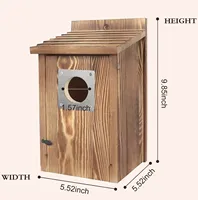 Nichoirs modernes pour oiseaux d'extérieur en bois avec protection anti-prédateurs en métal pour colibris, moineaux, hirondelles et pinsons