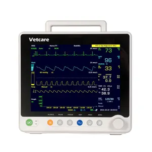 Layar Lcd Tft 12.1 "Multipara hewan peliharaan portabel pemantau tanda Vital tekanan darah Etco2 Monitor dokter hewan