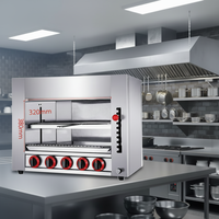 Équipement de cuisine commerciale en acier inoxydable, barbecue, rôtissoire à poulet, machine à salamandre 6 brûleurs, four infrarouge à gaz, haute performance