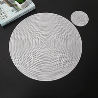 Stock or PVC tapis de table à manger rond en vinyle décoration de mariage avec coussin or rose accessoires de cuisine
