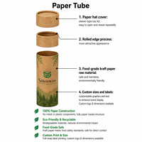 Boîte d'emballage cadeau en tube cylindrique en papier kraft recyclable personnalisé avec logo personnalisé pour bougie, cosmétique, cadeau