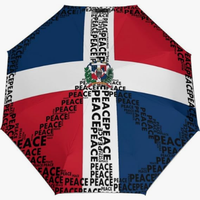 Bonito Paraguas con Diseño de la Bandera Nacional de República Dominicana, Resistente al Agua y al Sol, con Estampado de Emblema, Totalmente Automático
