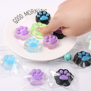 Taba <b>Squishy</b> Jelly <b>Cat</b> Paw Squeeze Toy Translucent Soft TPR Maltose Feeling Washable Assorted Color Fidget for Boutique Gift - Product Image 2